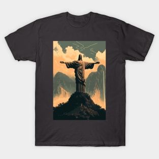 Christ the Redeemer: Stunning Vector Landscape T-Shirt